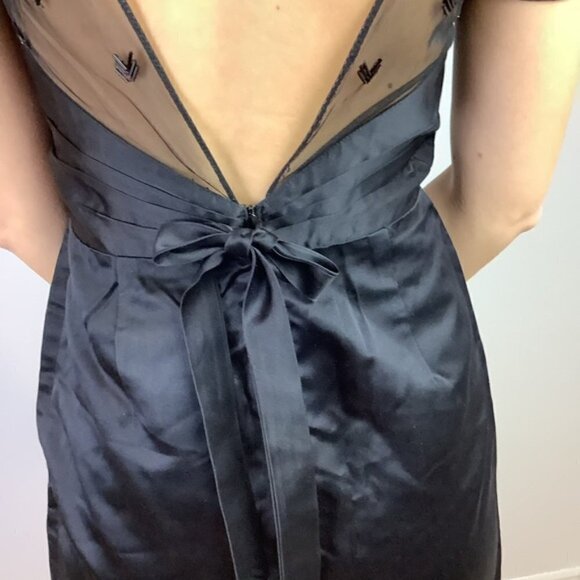 VERA WANG LAVENDER LABEL SILK TULLE SHEER BEADING DRESS - Picture 7 of 10